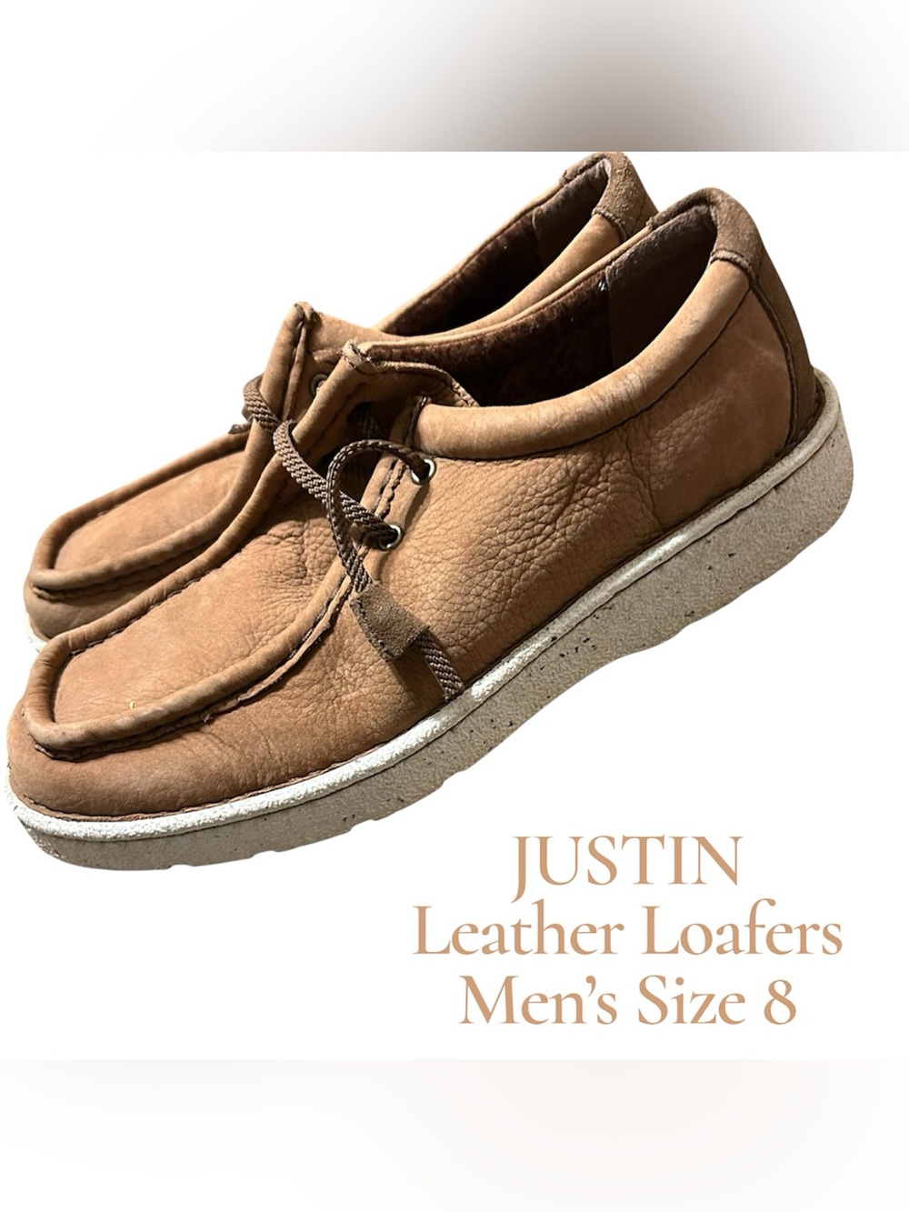 Justin Boots Honcho Clay Leather Slip-On Moccasin Loafers